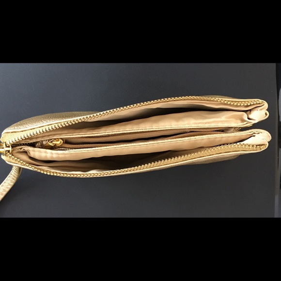 Gold Faux Leather Wristlet - Picture 4 of 5